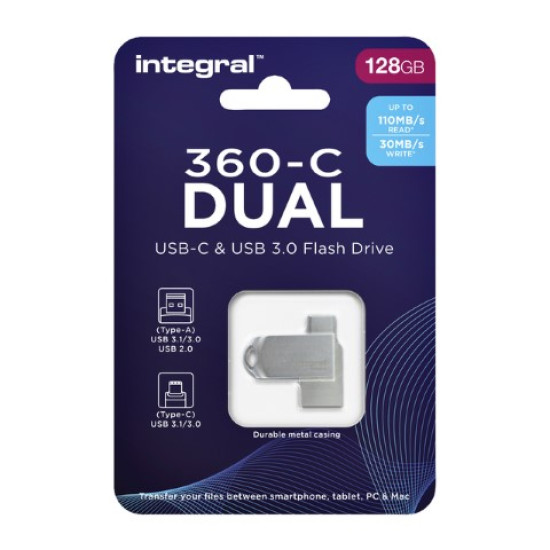 USB-STICK INTEGRAL 3.0 USB-C DUAL 128GB